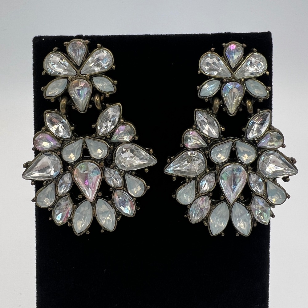 Sugarfix by BaubleBar Iridescent Crystal Chandelier Drop Earrings Gold Tone